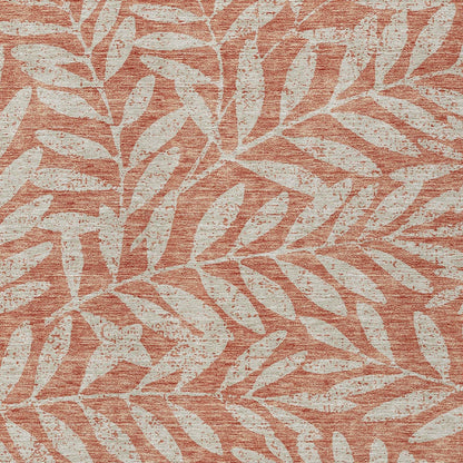 Tabselect Home Line 5' X 8' Salmon And Gray Floral Washable Indoor Outdoor Area Rug