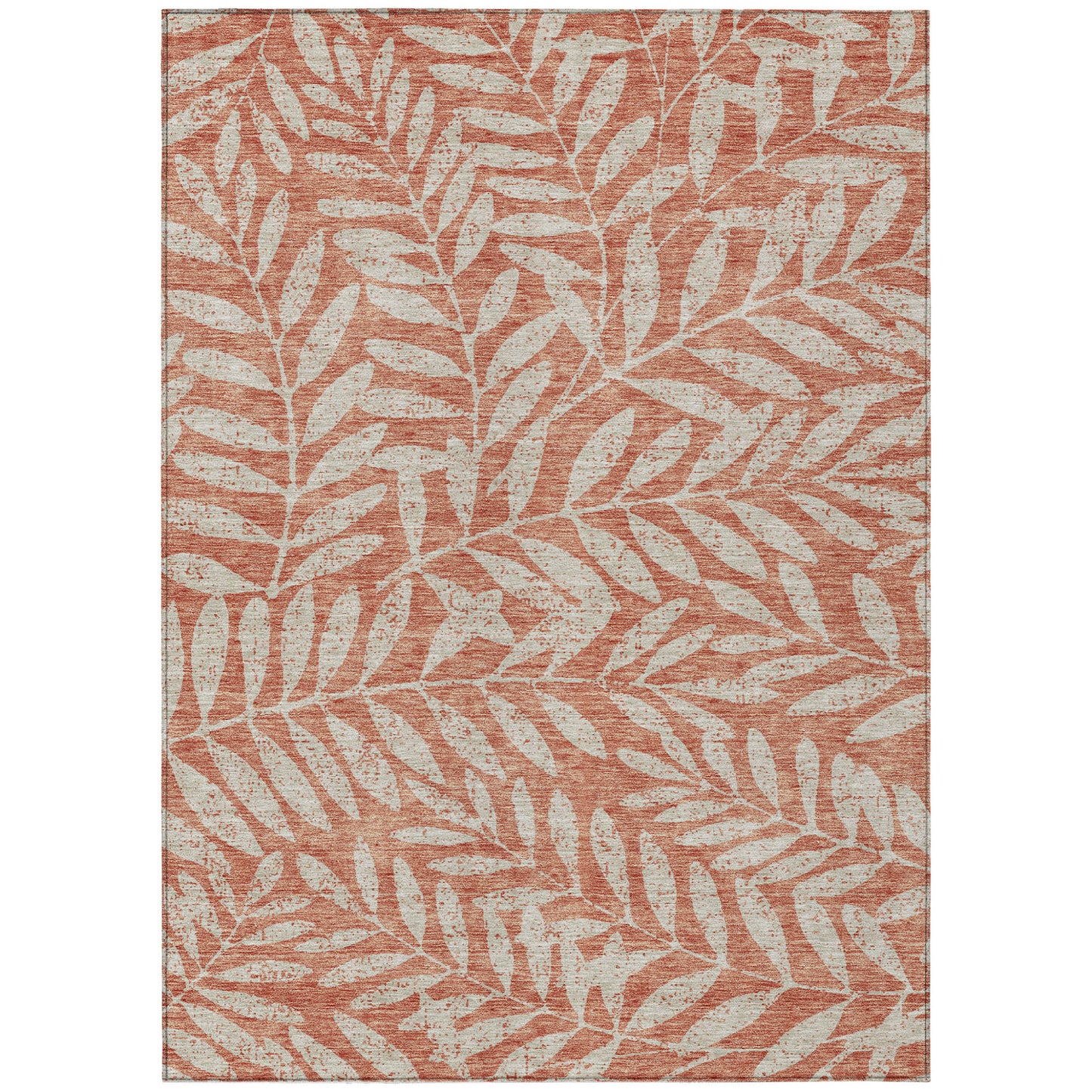 Tabselect Home Line 8' X 10' Salmon And Gray Floral Washable Indoor Outdoor Area Rug