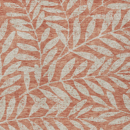 Tabselect Home Line 8' X 10' Salmon And Gray Floral Washable Indoor Outdoor Area Rug