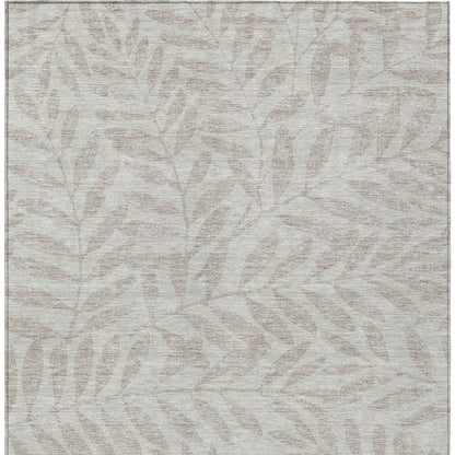 Tabselect Home Line 5' X 8' Taupe And Beige Floral Washable Indoor Outdoor Area Rug