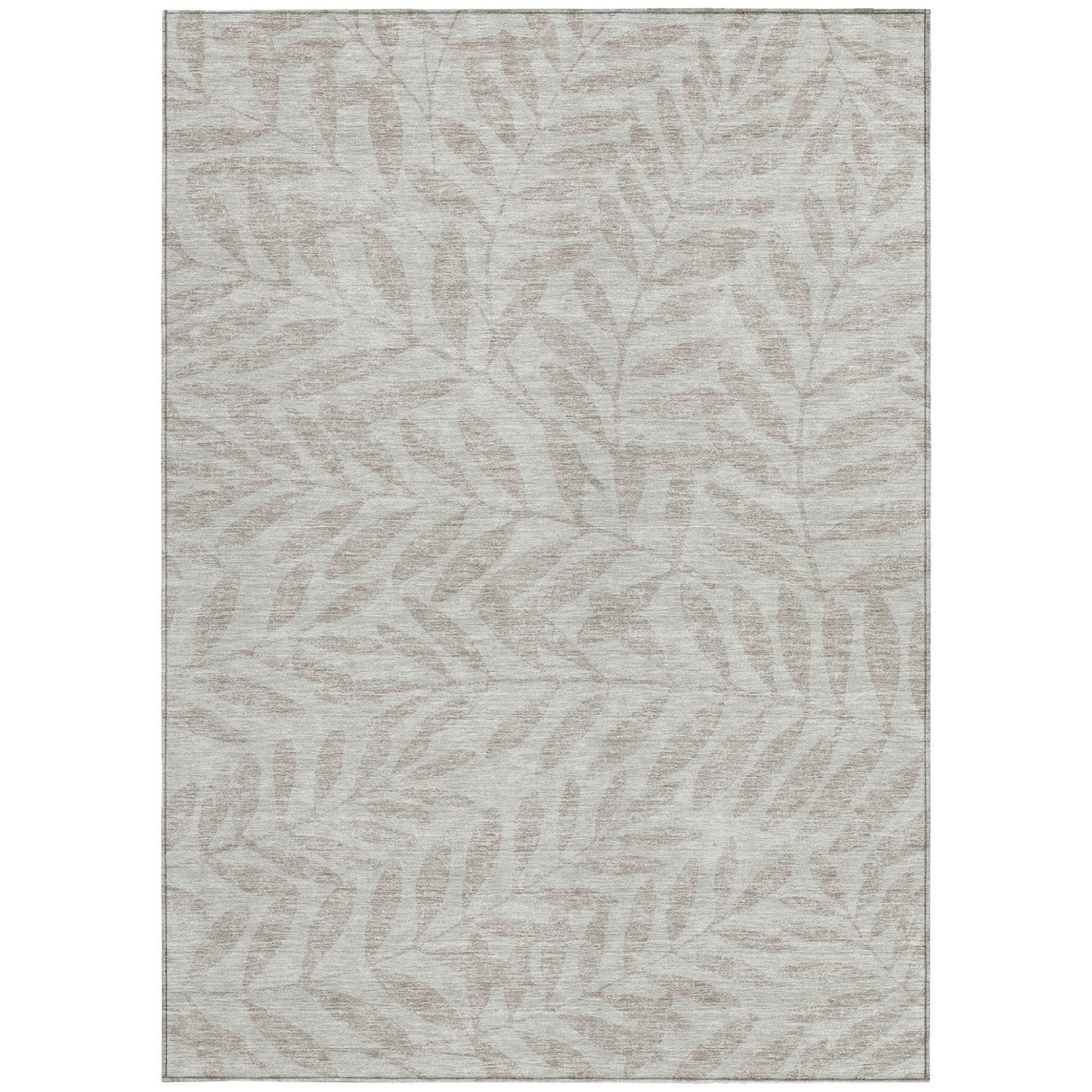 Tabselect Home Line 8' X 10' Taupe And Beige Floral Washable Indoor Outdoor Area Rug