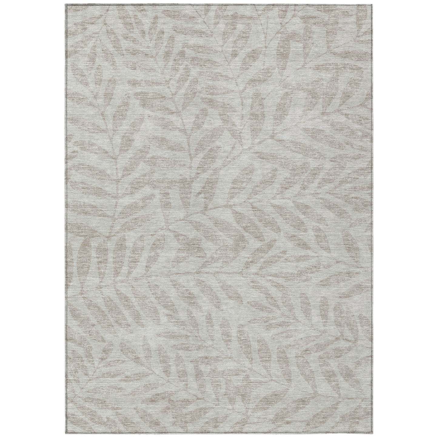 Tabselect Home Line 8' X 10' Taupe And Beige Floral Washable Indoor Outdoor Area Rug
