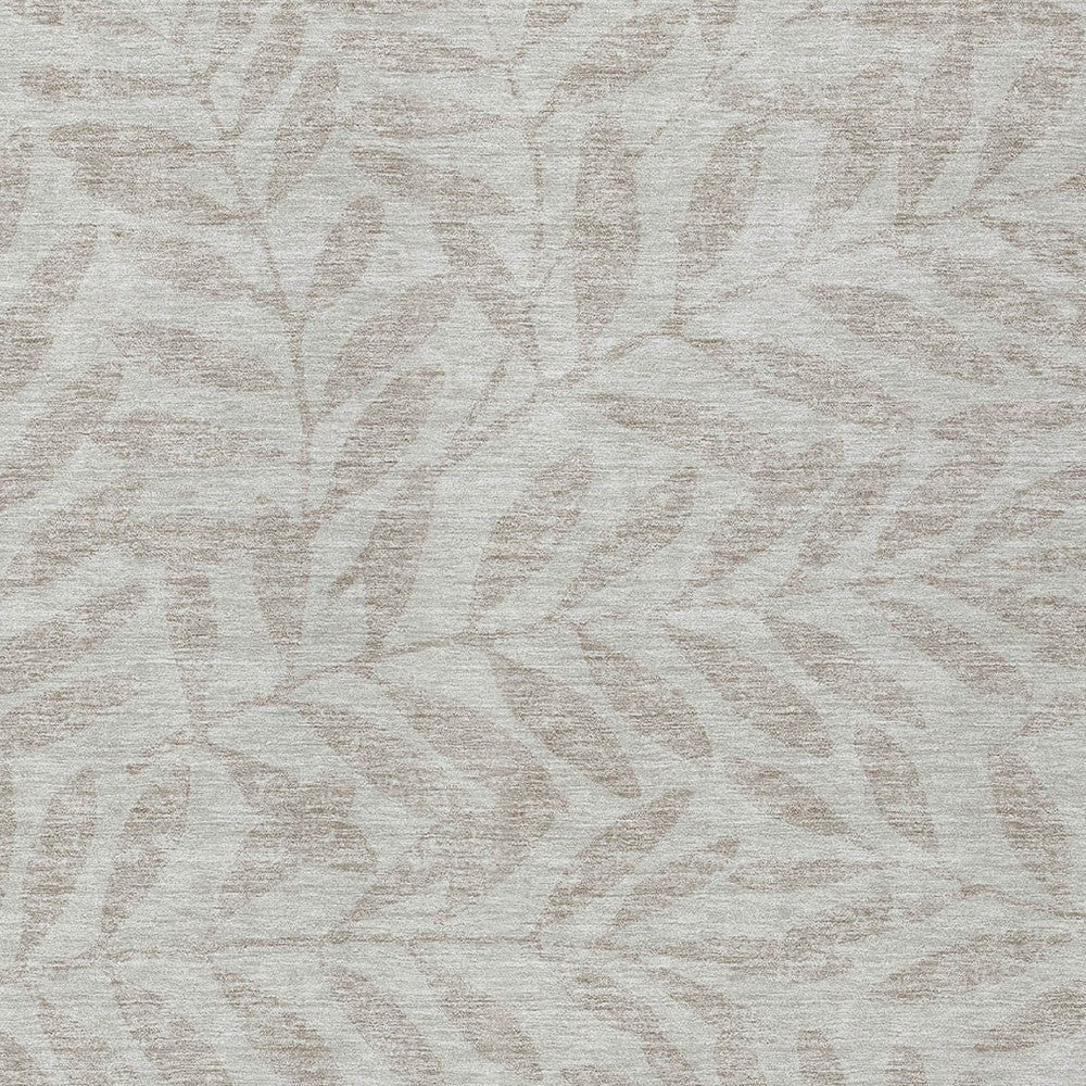 Tabselect Home Line 8' X 10' Taupe And Beige Floral Washable Indoor Outdoor Area Rug