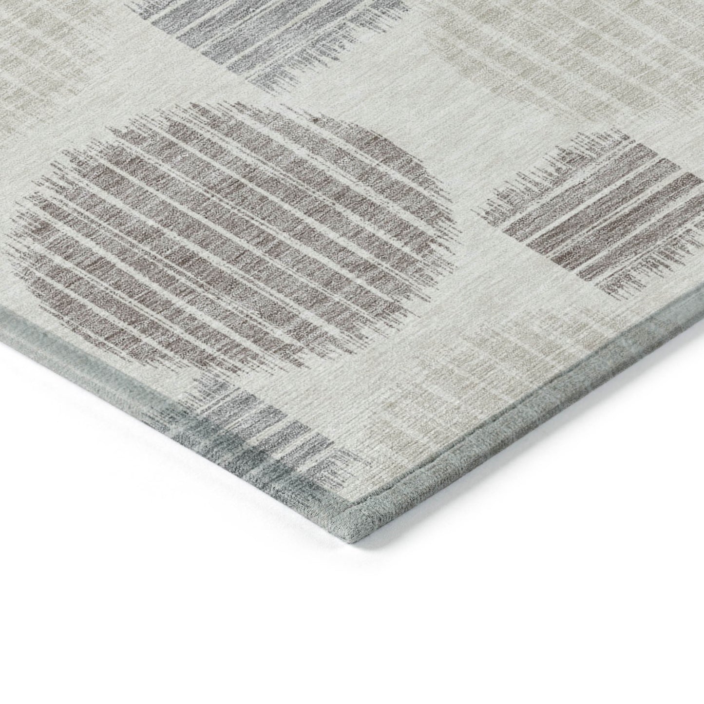 Tabselect Home Line 5' X 8' Ivory Brown And Gray Geometric Washable Indoor Outdoor Area Rug