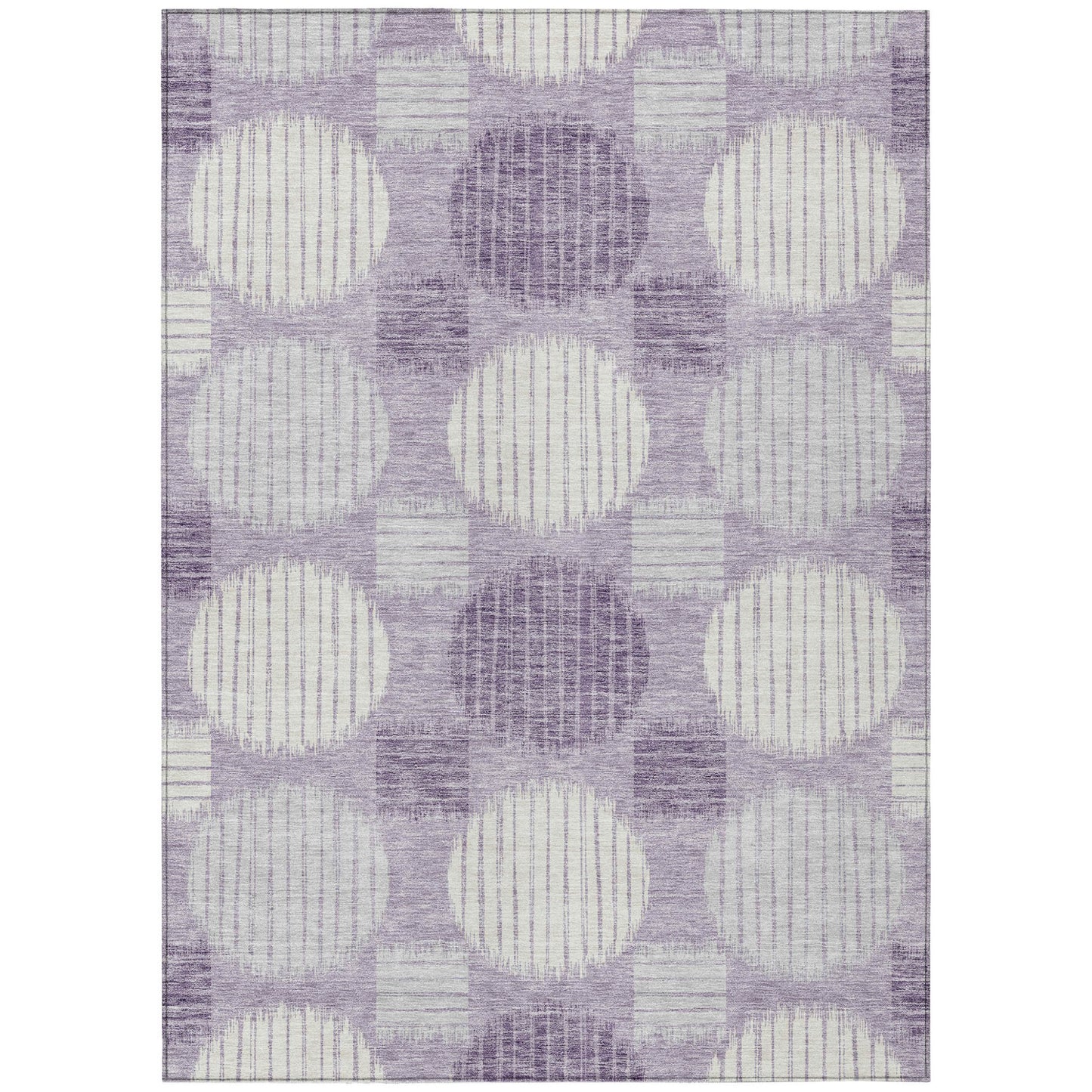 Tabselect Home Line 5' X 8' Purple And Ivory Geometric Washable Indoor Outdoor Area Rug