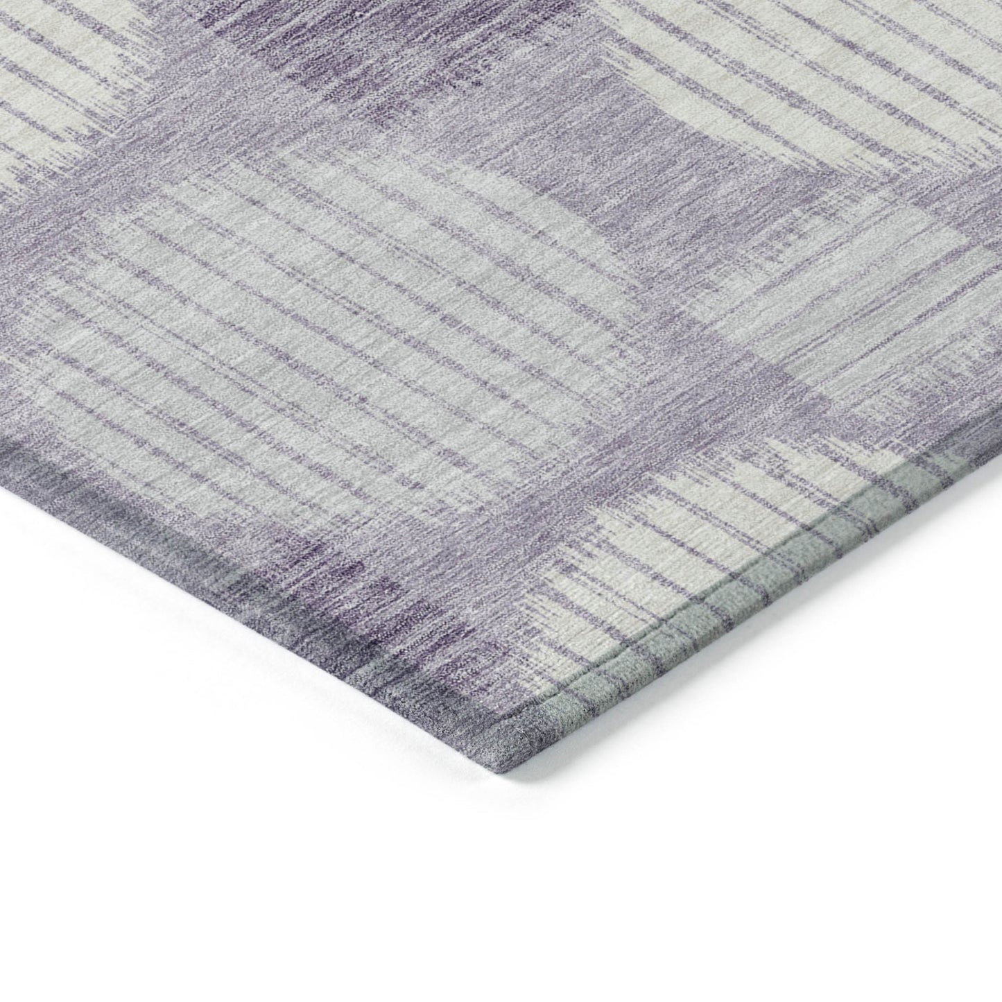 Tabselect Home Line 5' X 8' Purple And Ivory Geometric Washable Indoor Outdoor Area Rug