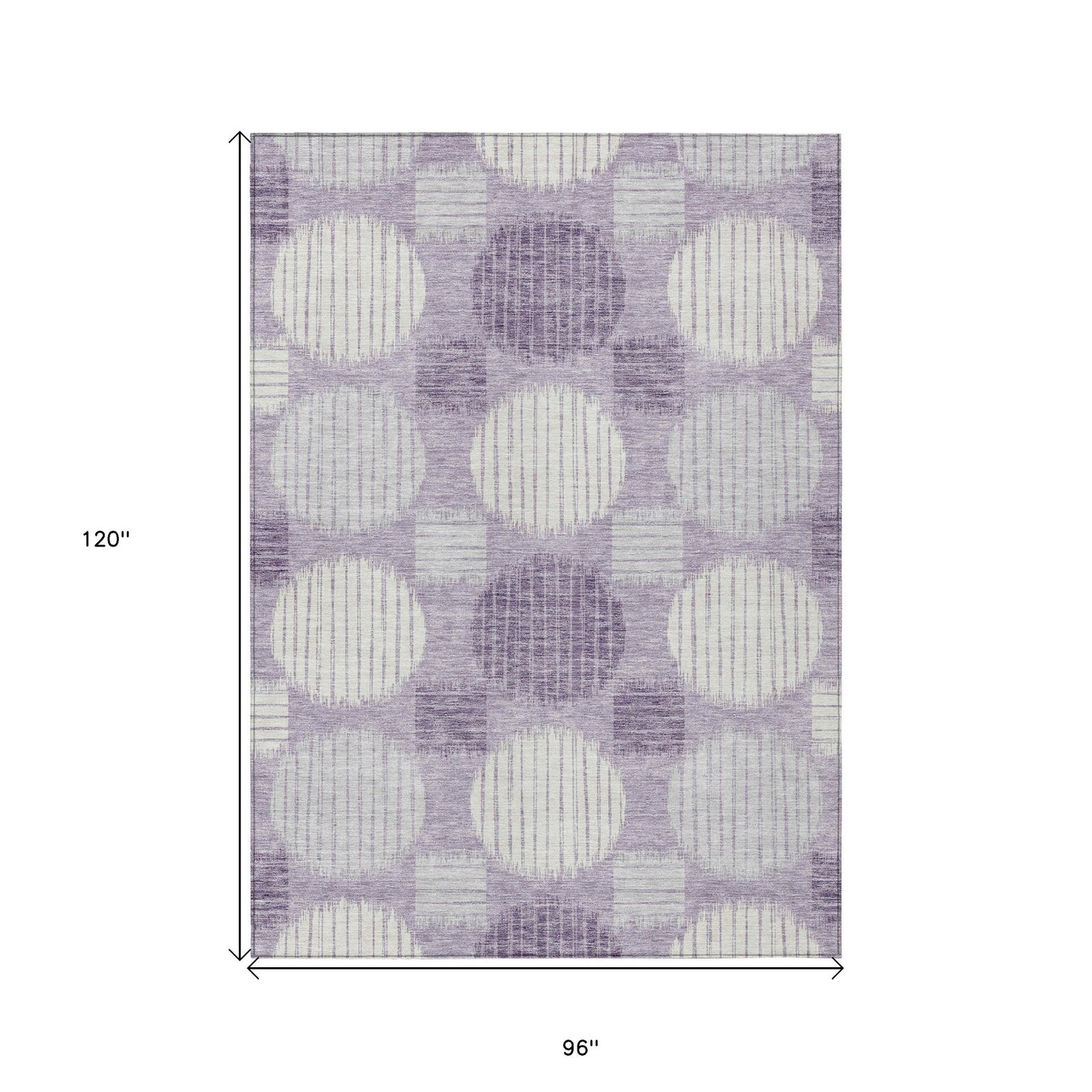 Tabselect Home Line 8' X 10' Purple And Ivory Geometric Washable Indoor Outdoor Area Rug