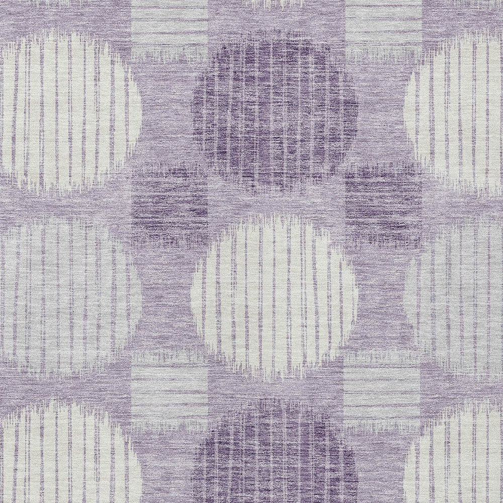 Tabselect Home Line 8' X 10' Purple And Ivory Geometric Washable Indoor Outdoor Area Rug