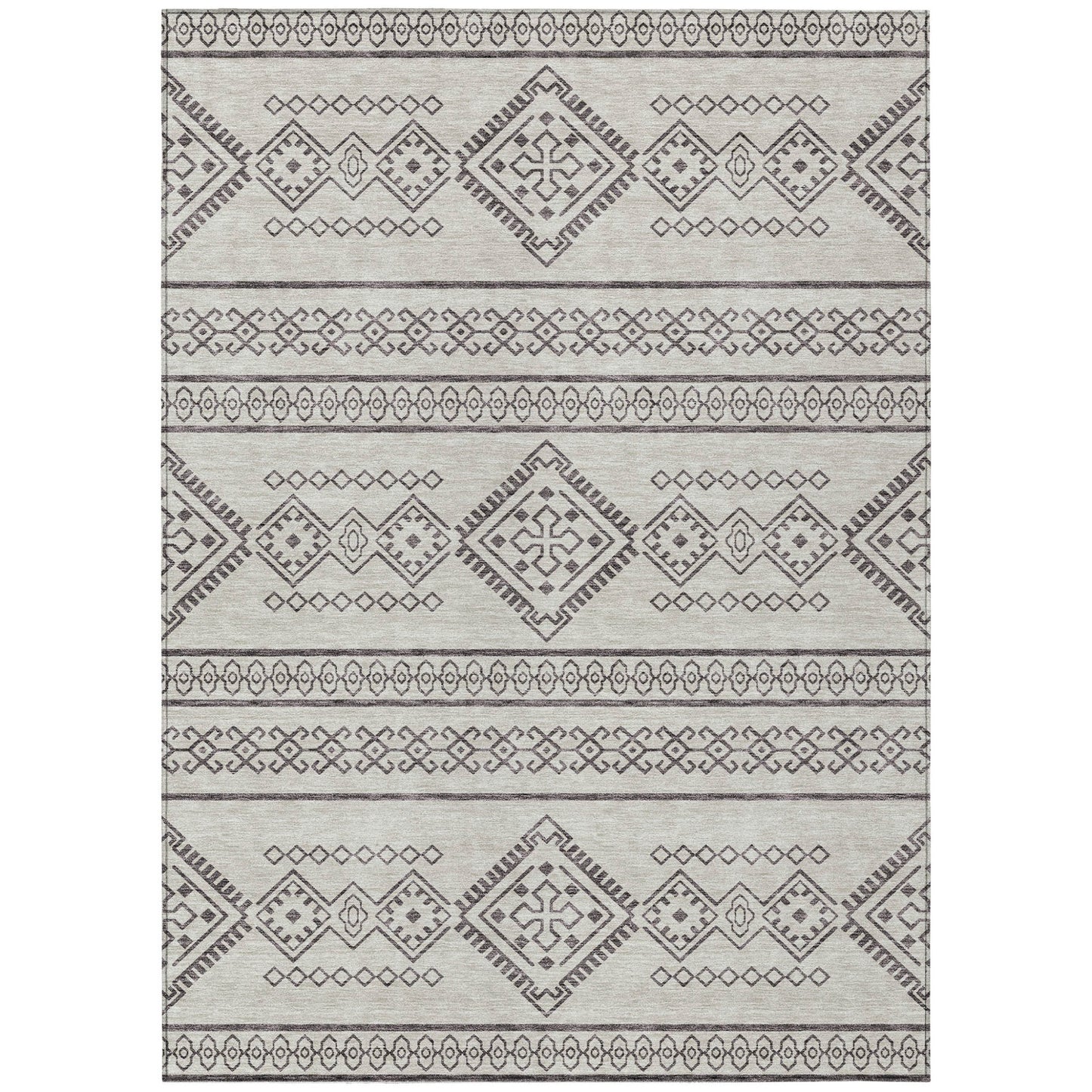 Tabselect Home Line 5' X 8' Beige And Brown Southwestern Washable Indoor Outdoor Area Rug