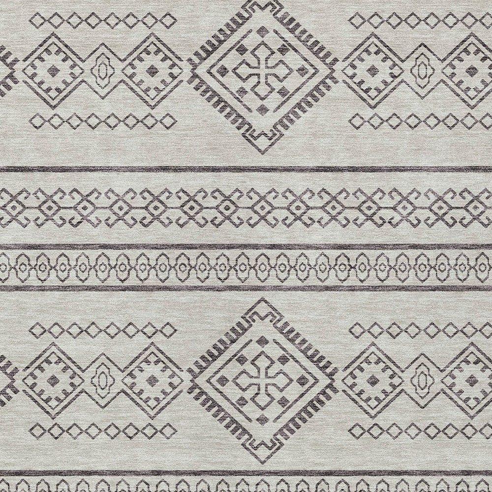 Tabselect Home Line 5' X 8' Beige And Brown Southwestern Washable Indoor Outdoor Area Rug