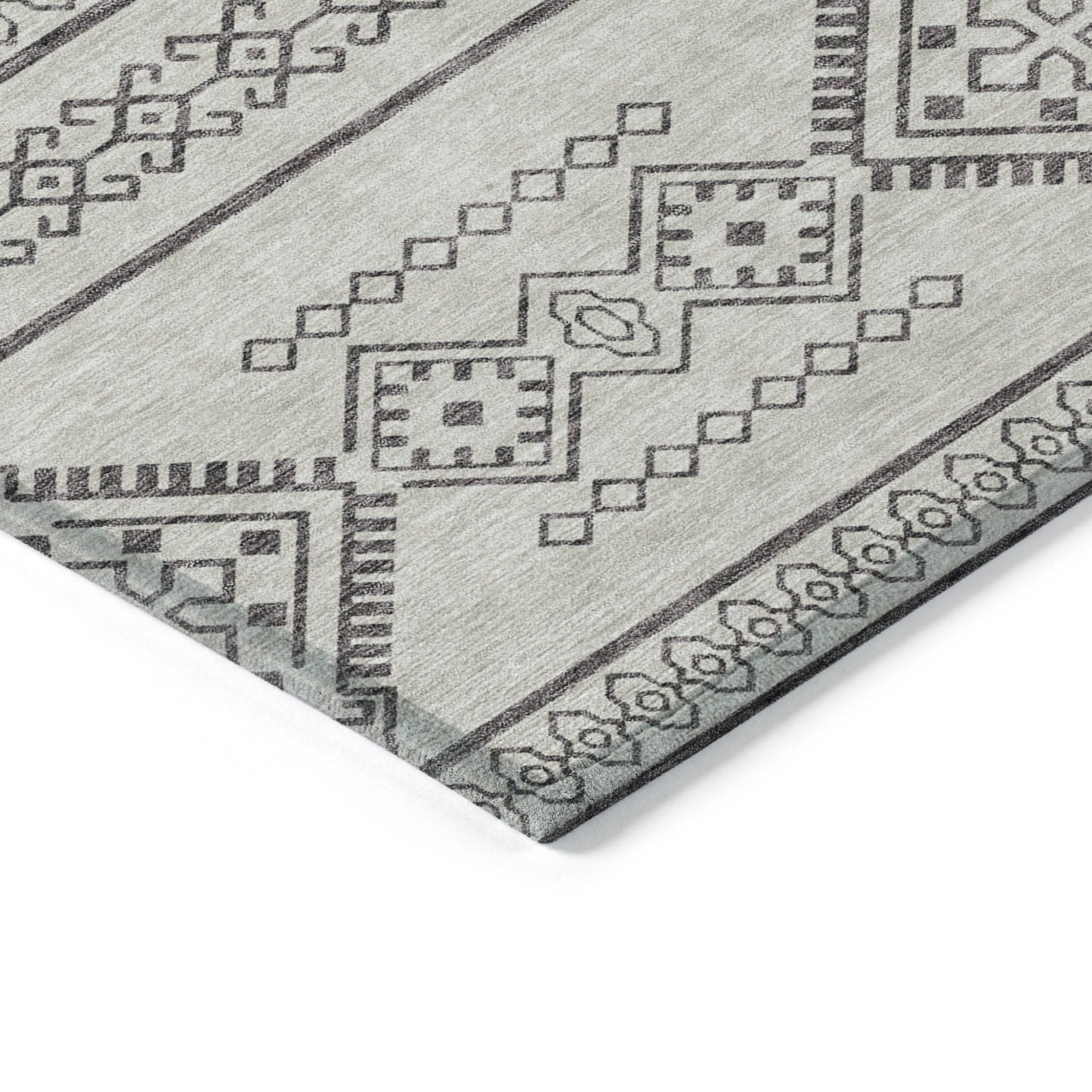 Tabselect Home Line 5' X 8' Beige And Brown Southwestern Washable Indoor Outdoor Area Rug