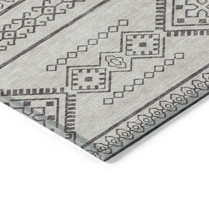 Tabselect Home Line 5' X 8' Beige And Brown Southwestern Washable Indoor Outdoor Area Rug