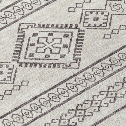 Tabselect Home Line 5' X 8' Beige And Brown Southwestern Washable Indoor Outdoor Area Rug