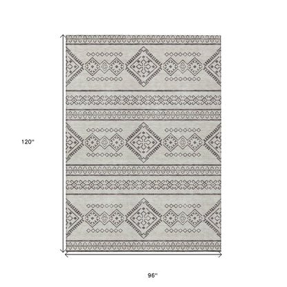 Tabselect Home Line 8' X 10' Beige And Brown Southwestern Washable Indoor Outdoor Area Rug