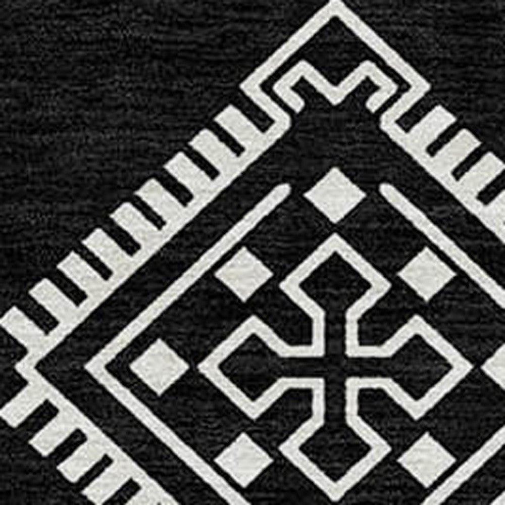 Tabselect Home Line 8' X 10' Black And Ivory Southwestern Washable Indoor Outdoor Area Rug