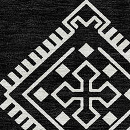 Tabselect Home Line 8' X 10' Black And Ivory Southwestern Washable Indoor Outdoor Area Rug