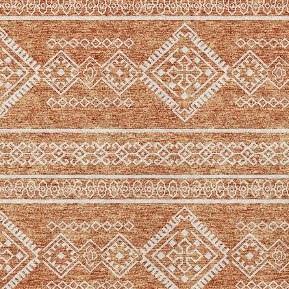 Tabselect Home Line 8' X 10' Copper And Ivory Southwestern Washable Indoor Outdoor Area Rug