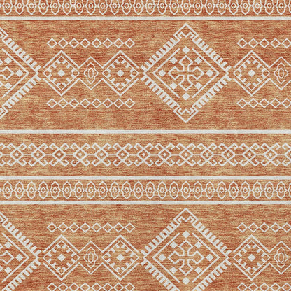 Tabselect Home Line 8' X 10' Copper And Ivory Southwestern Washable Indoor Outdoor Area Rug