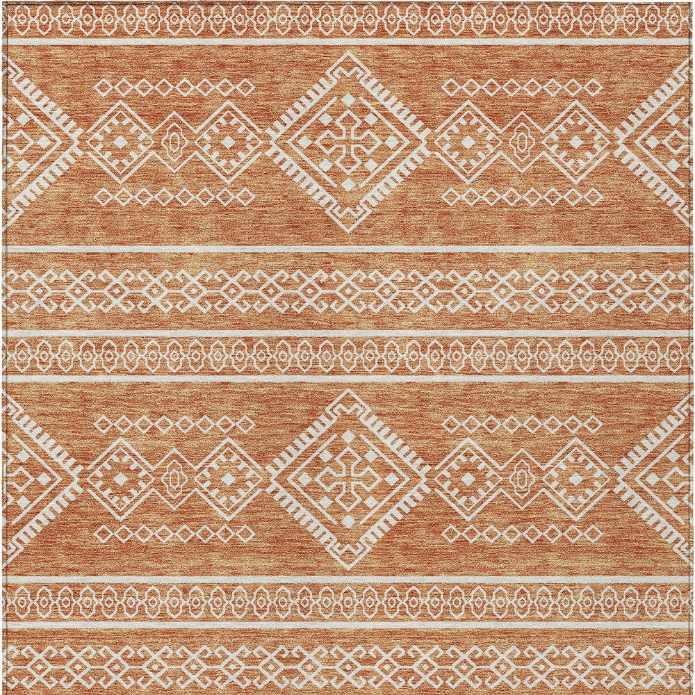Tabselect Home Line 8' X 10' Copper And Ivory Southwestern Washable Indoor Outdoor Area Rug