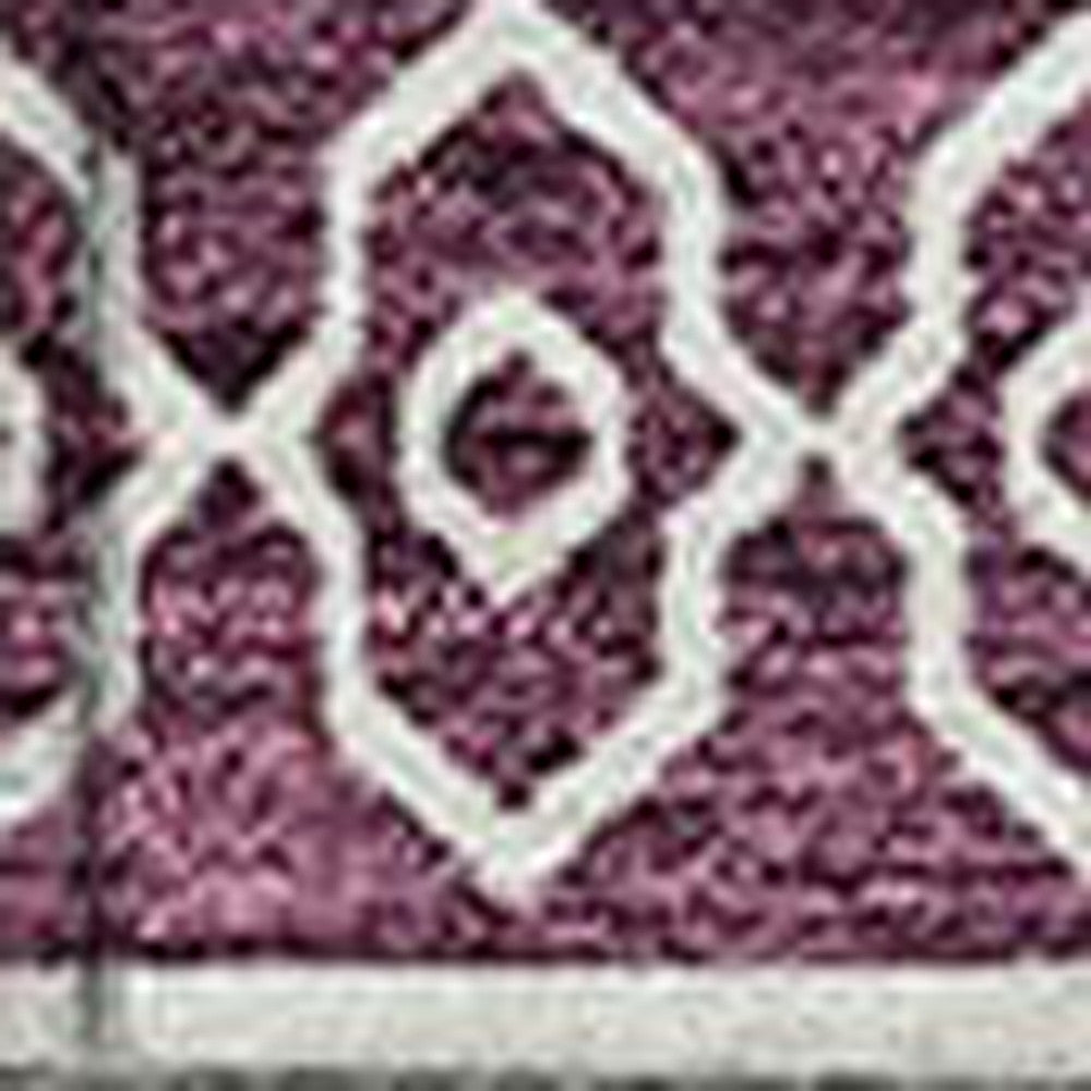 Tabselect Home Line 5' X 8' Eggplant And Ivory Southwestern Washable Indoor Outdoor Area Rug