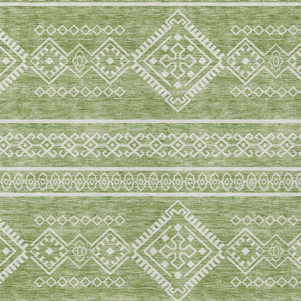Tabselect Home Line 5' X 8' Green And Ivory Southwestern Washable Indoor Outdoor Area Rug