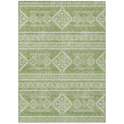 Tabselect Home Line 8' X 10' Green And Ivory Southwestern Washable Indoor Outdoor Area Rug