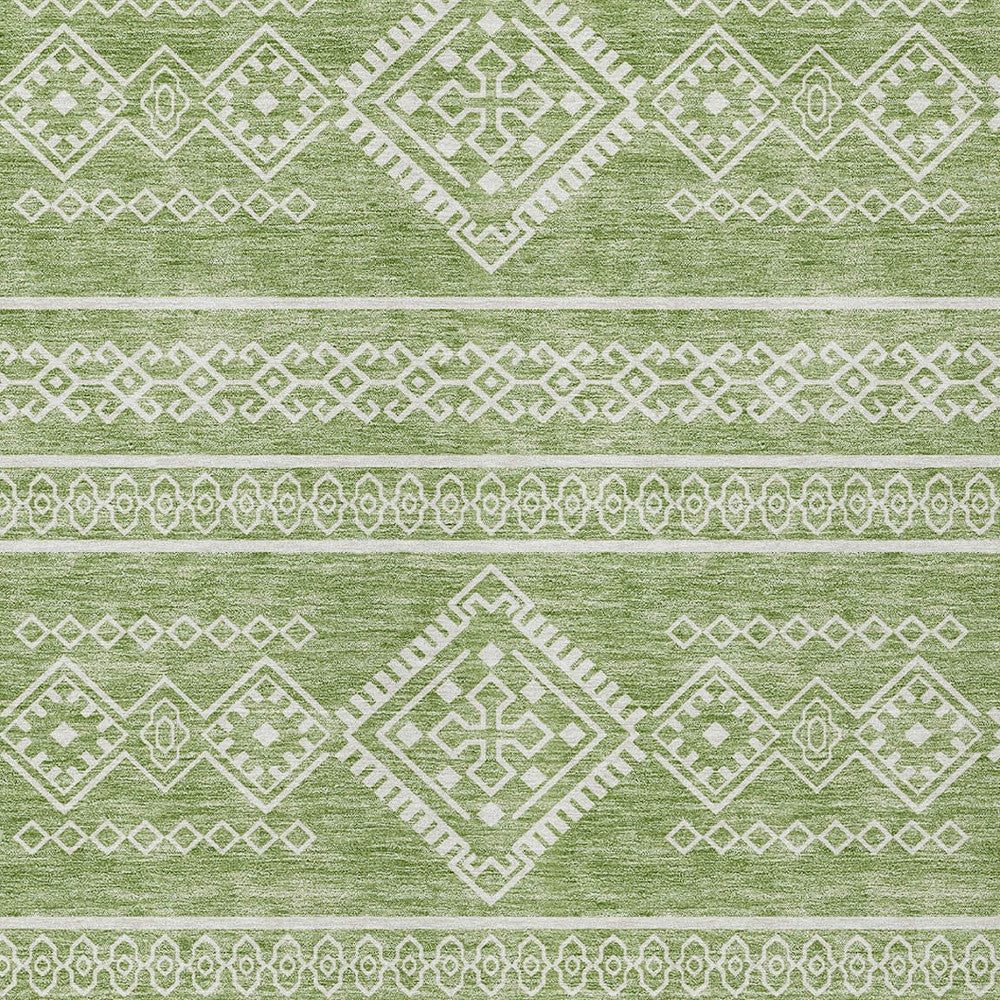 Tabselect Home Line 8' X 10' Green And Ivory Southwestern Washable Indoor Outdoor Area Rug