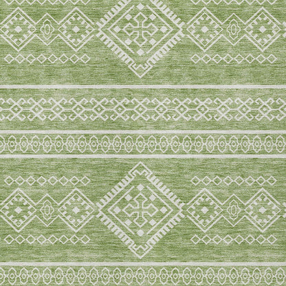 Tabselect Home Line 8' X 10' Green And Ivory Southwestern Washable Indoor Outdoor Area Rug