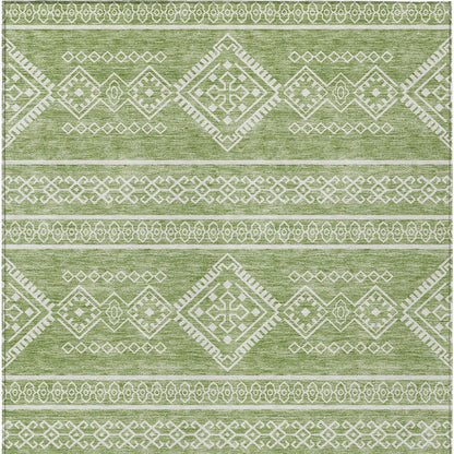 Tabselect Home Line 8' X 10' Green And Ivory Southwestern Washable Indoor Outdoor Area Rug