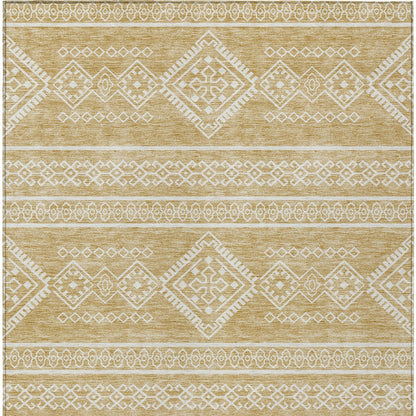 Tabselect Home Line 8' X 10' Gold And Ivory Southwestern Washable Indoor Outdoor Area Rug