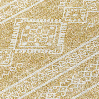 Tabselect Home Line 8' X 10' Gold And Ivory Southwestern Washable Indoor Outdoor Area Rug