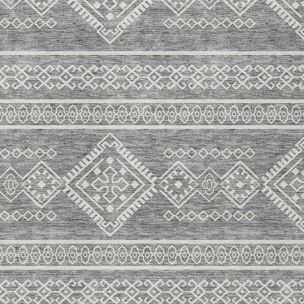 Tabselect Home Line 8' X 10' Gray And Ivory Southwestern Washable Indoor Outdoor Area Rug