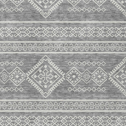 Tabselect Home Line 8' X 10' Gray And Ivory Southwestern Washable Indoor Outdoor Area Rug