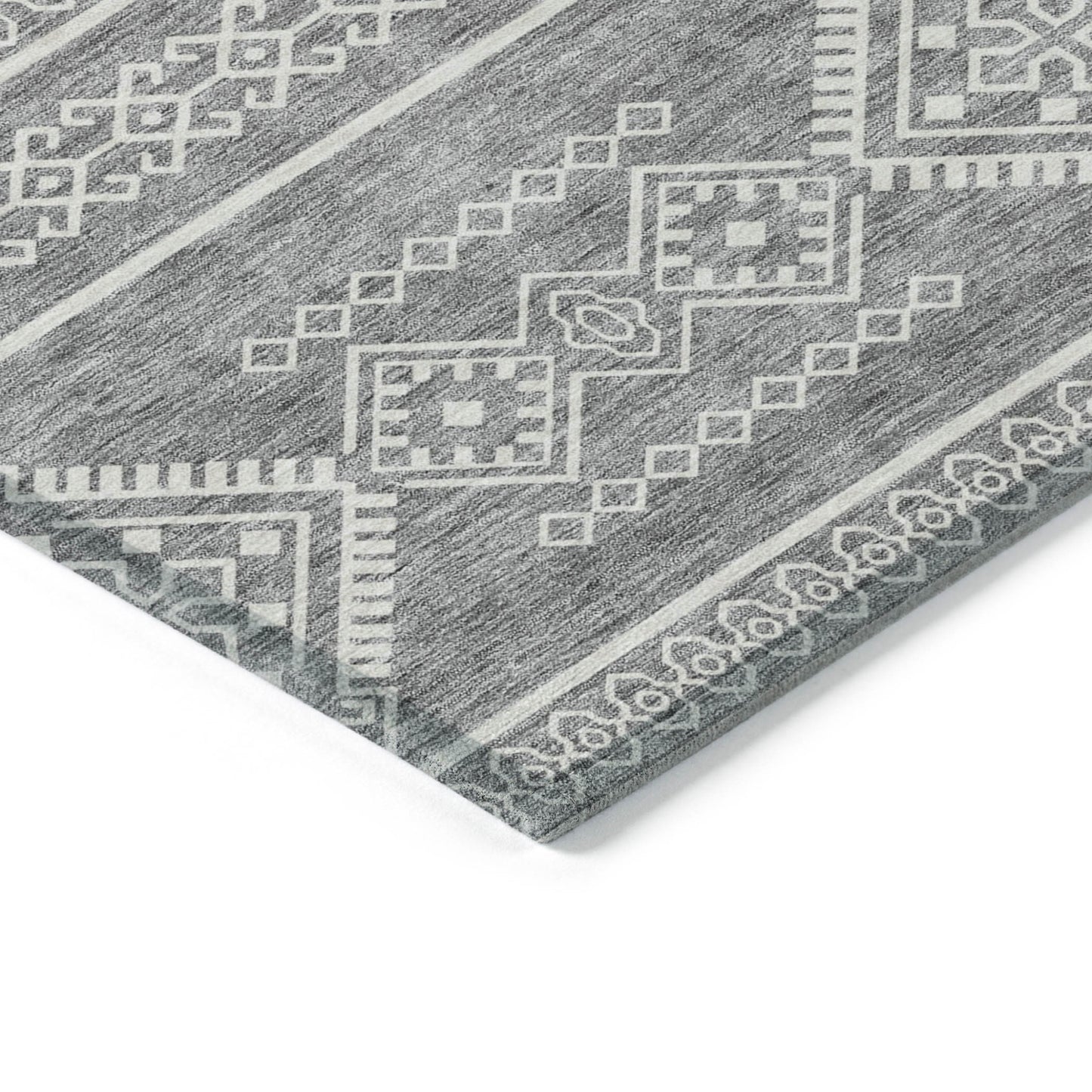 Tabselect Home Line 8' X 10' Gray And Ivory Southwestern Washable Indoor Outdoor Area Rug