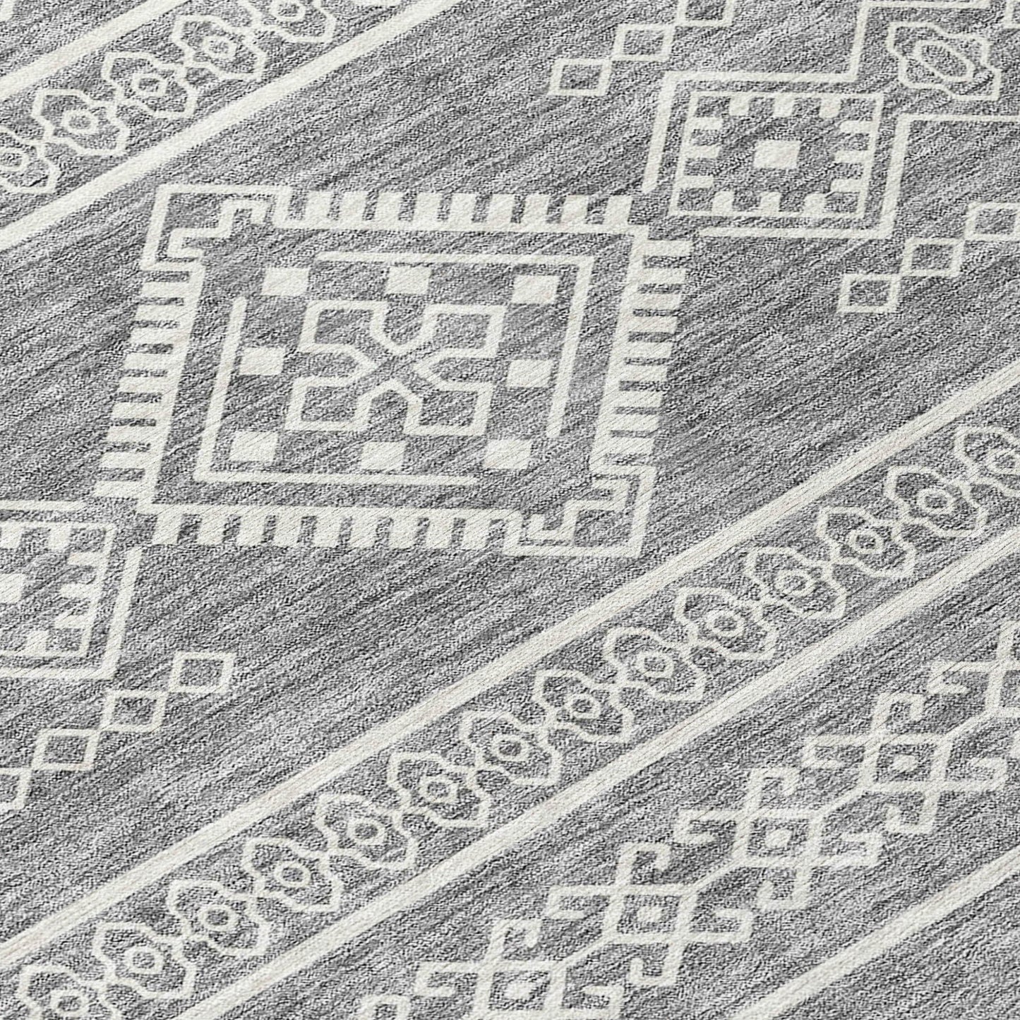 Tabselect Home Line 8' X 10' Gray And Ivory Southwestern Washable Indoor Outdoor Area Rug