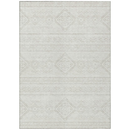 Tabselect Home Line 5' X 8' Ivory And Silver Southwestern Washable Indoor Outdoor Area Rug