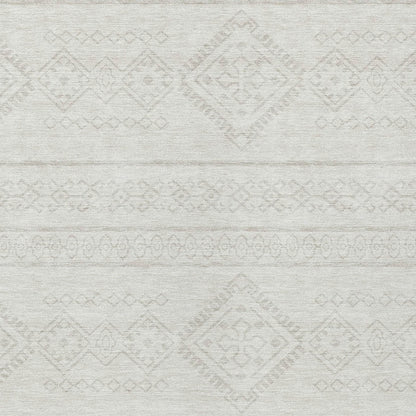 Tabselect Home Line 5' X 8' Ivory And Silver Southwestern Washable Indoor Outdoor Area Rug