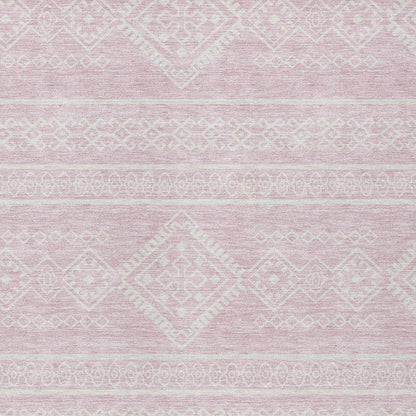 Tabselect Home Line 5' X 8' Pink And Ivory Southwestern Washable Indoor Outdoor Area Rug