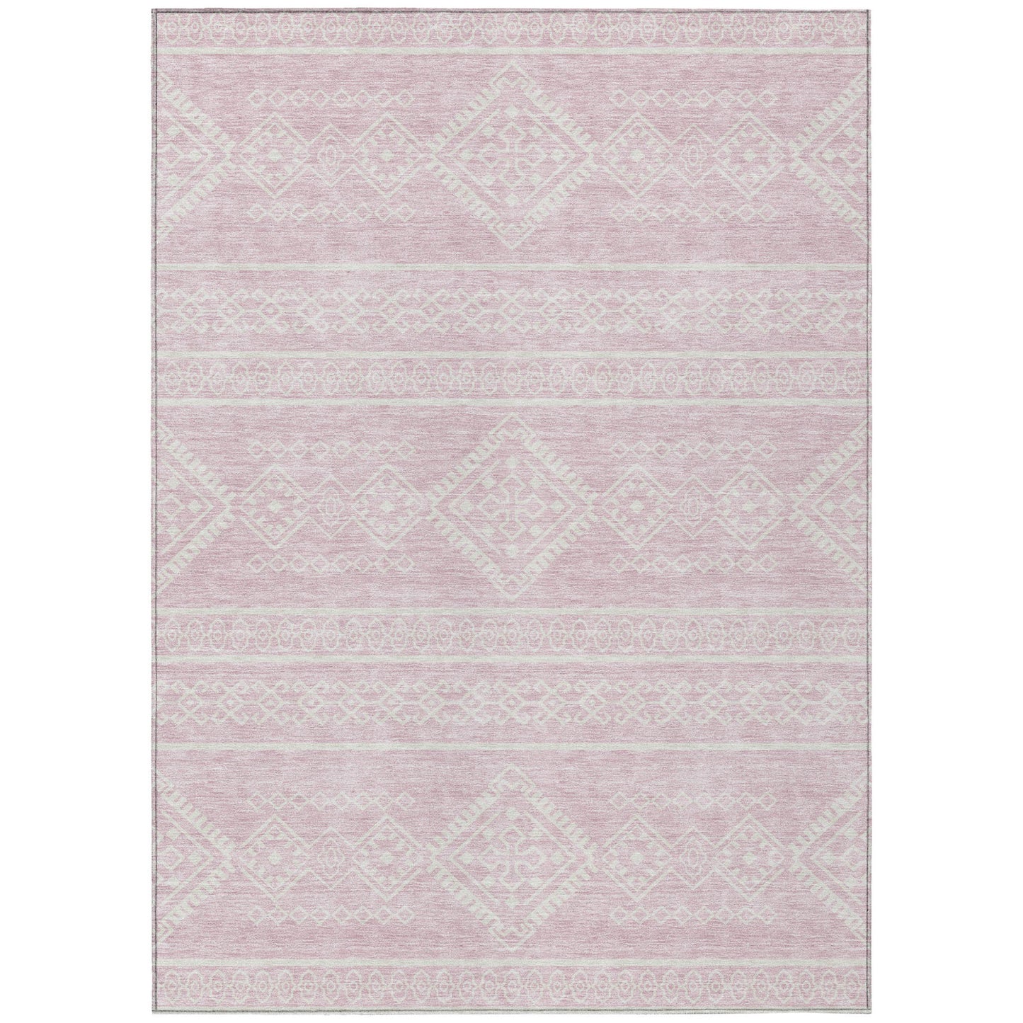 Tabselect Home Line 8' X 10' Pink And Ivory Southwestern Washable Indoor Outdoor Area Rug