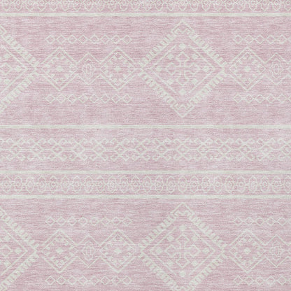 Tabselect Home Line 8' X 10' Pink And Ivory Southwestern Washable Indoor Outdoor Area Rug