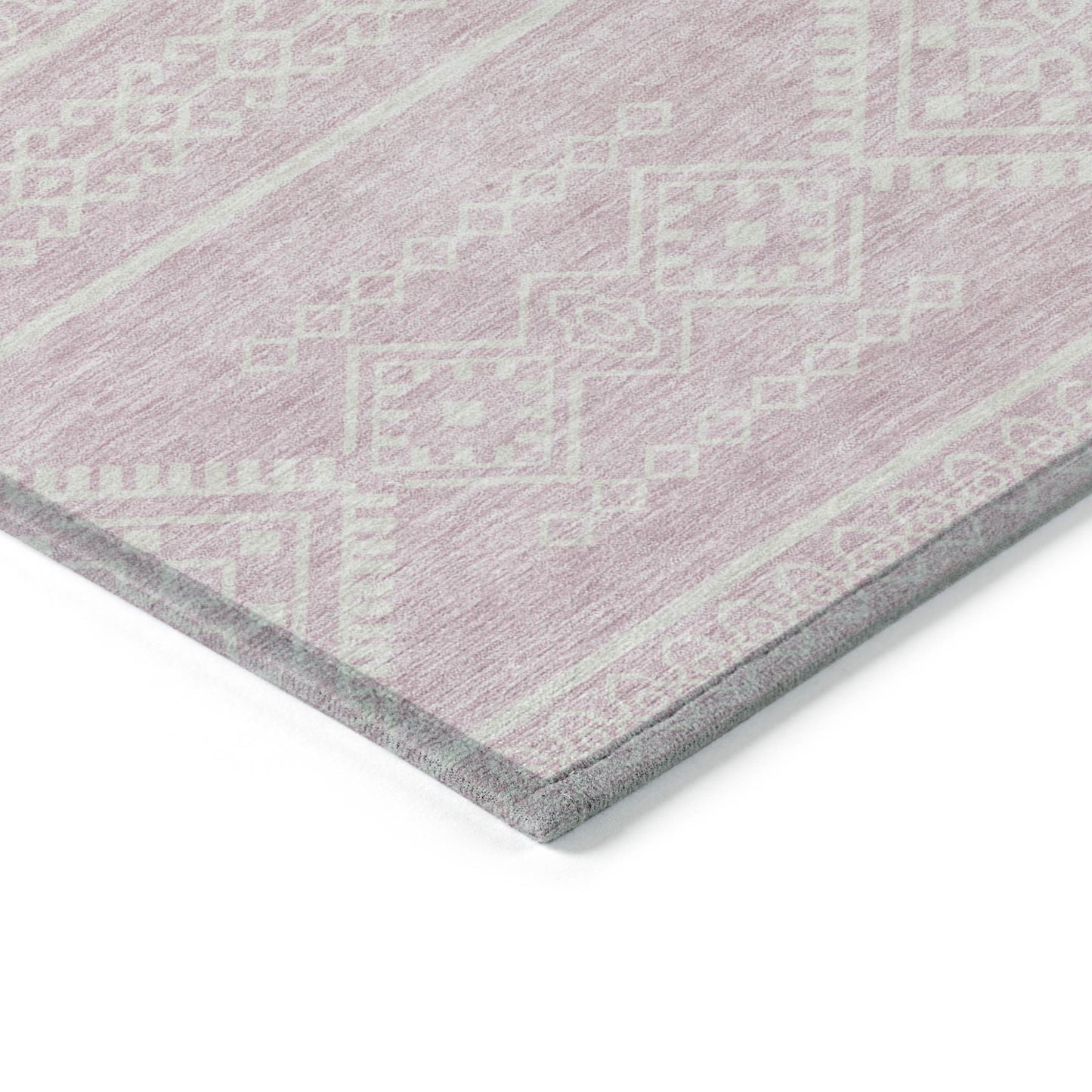 Tabselect Home Line 8' X 10' Pink And Ivory Southwestern Washable Indoor Outdoor Area Rug
