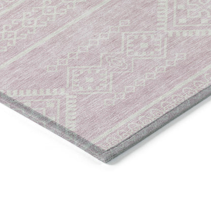Tabselect Home Line 8' X 10' Pink And Ivory Southwestern Washable Indoor Outdoor Area Rug