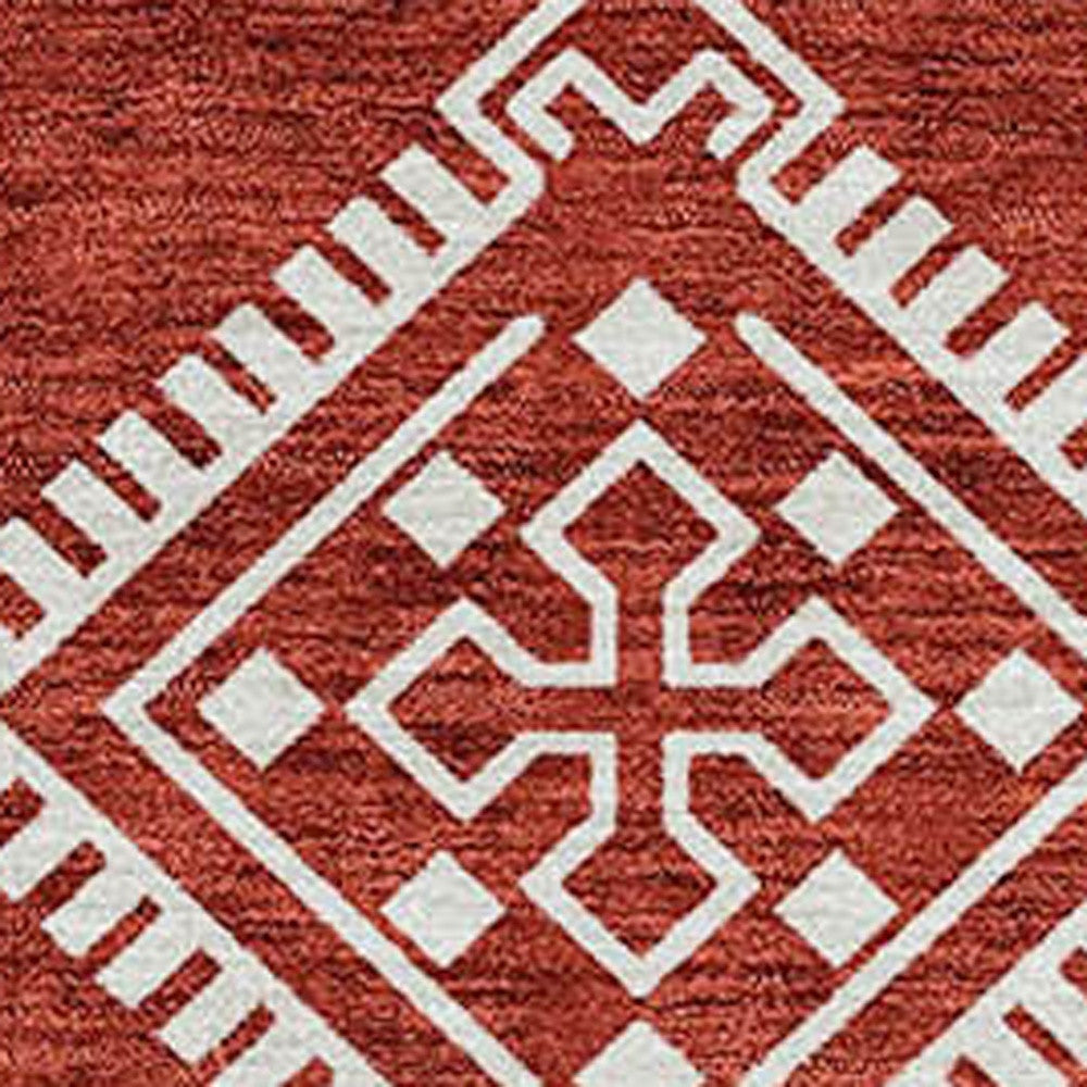 Tabselect Home Line 5' X 8' Red And Ivory Southwestern Washable Indoor Outdoor Area Rug