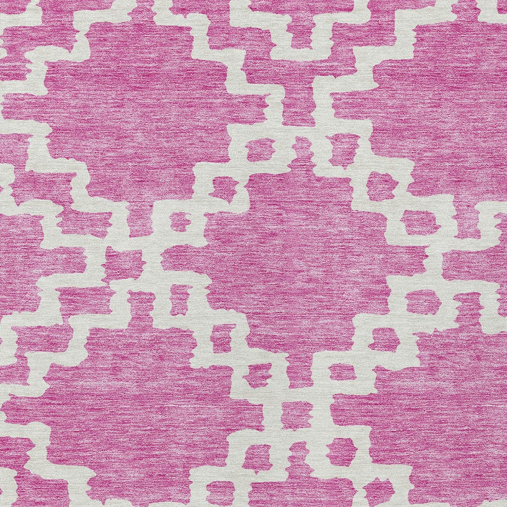 Tabselect Home Line 5' X 8' Blush And Ivory Geometric Washable Indoor Outdoor Area Rug