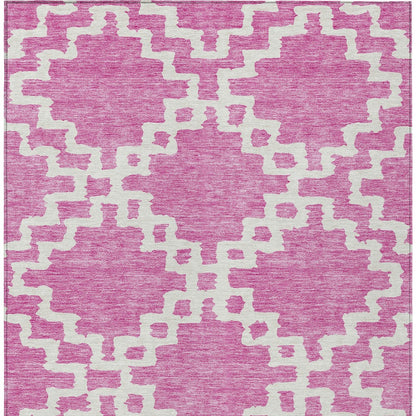 Tabselect Home Line 8' X 10' Blush And Ivory Geometric Washable Indoor Outdoor Area Rug