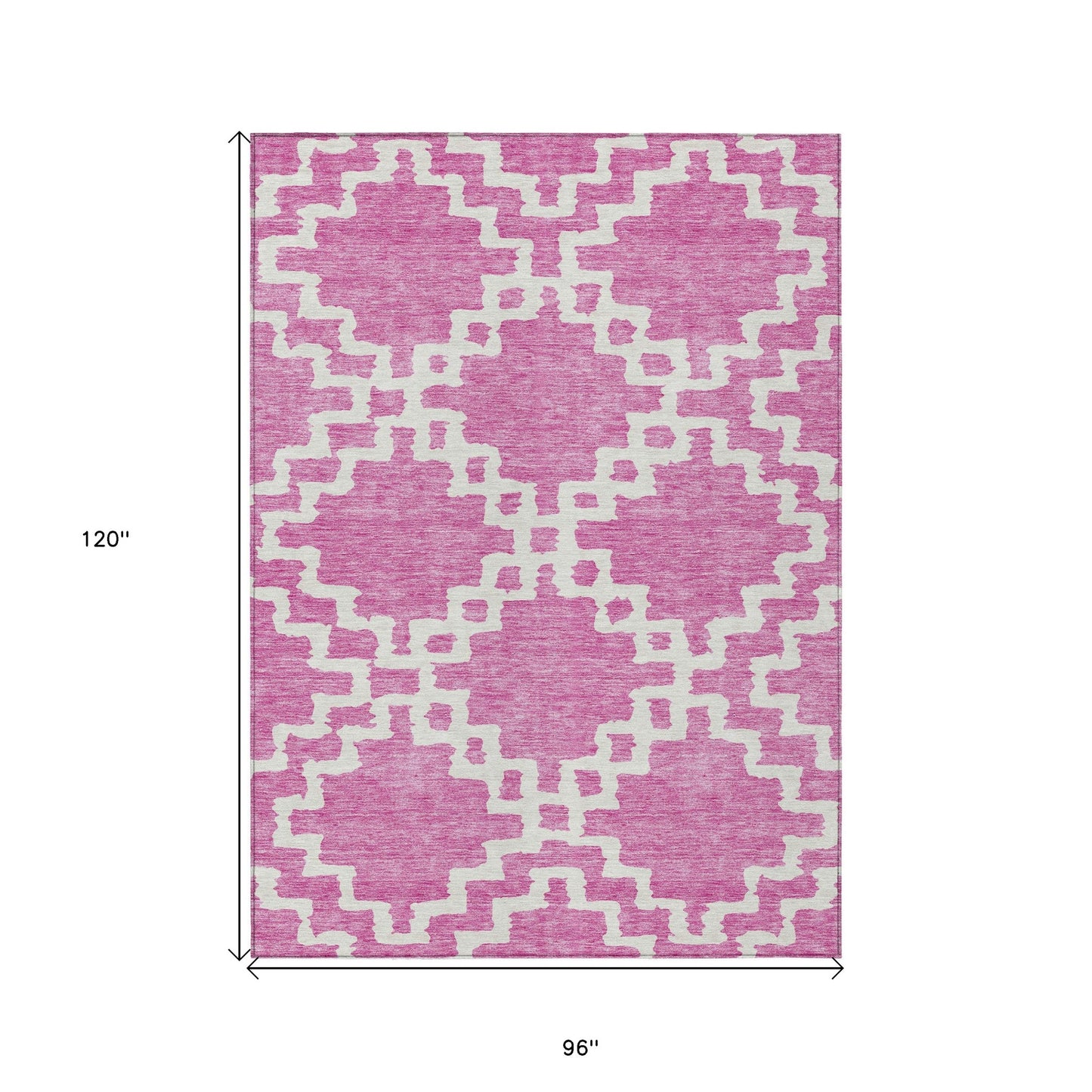 Tabselect Home Line 8' X 10' Blush And Ivory Geometric Washable Indoor Outdoor Area Rug