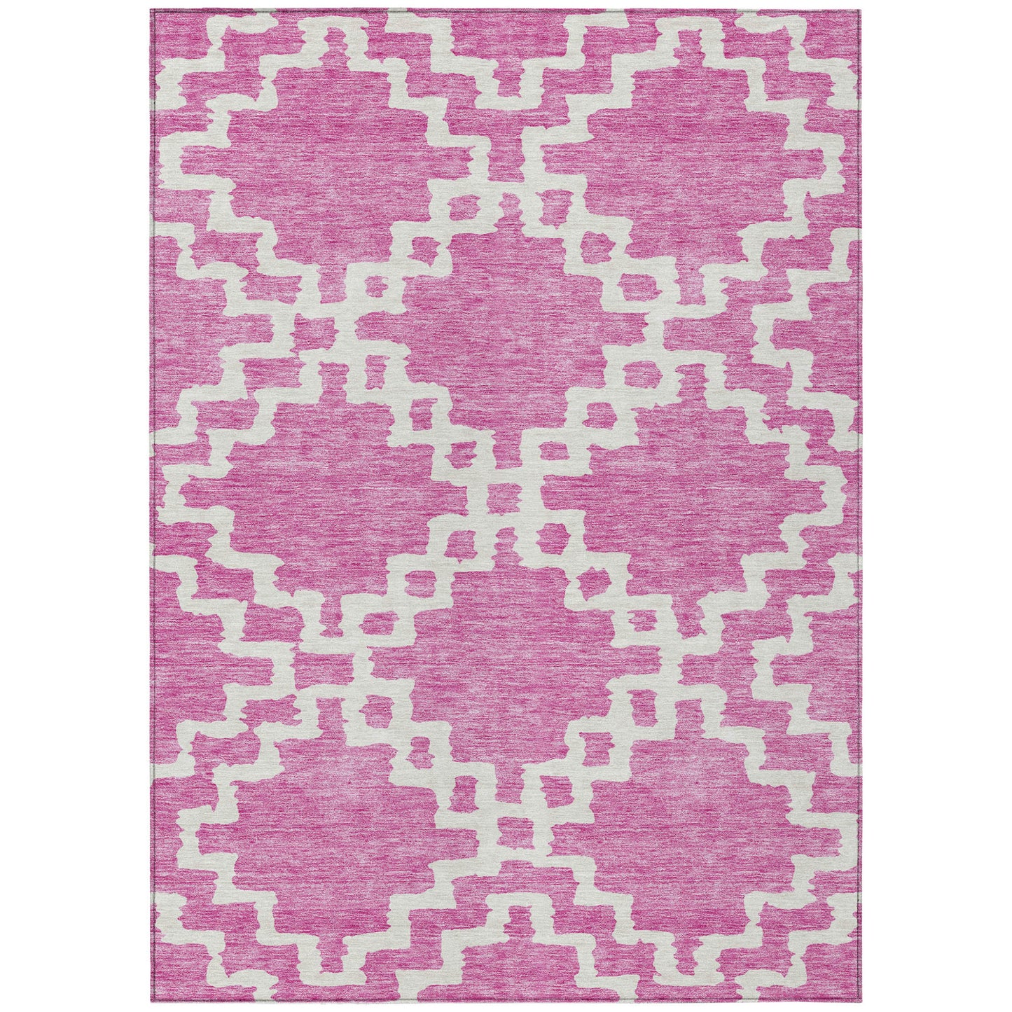 Tabselect Home Line 8' X 10' Blush And Ivory Geometric Washable Indoor Outdoor Area Rug
