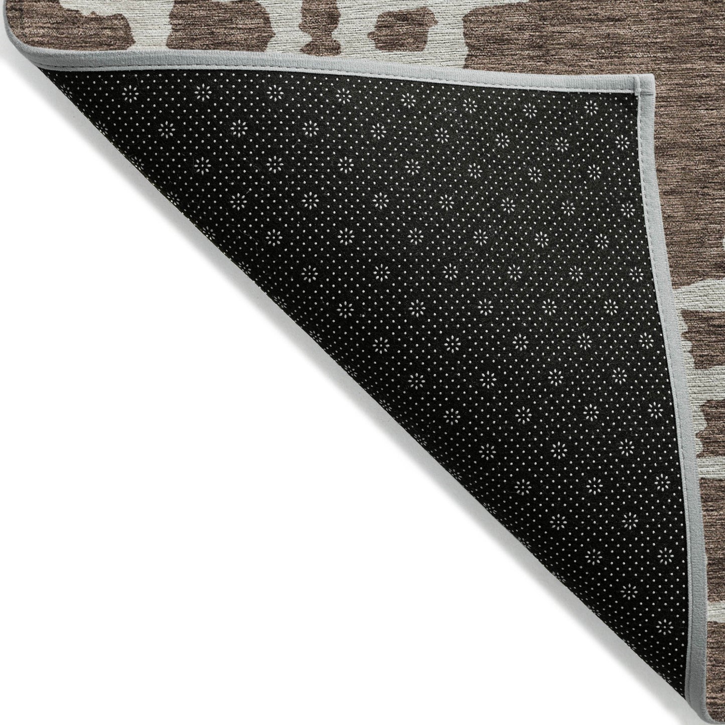 Tabselect Home Line 8' X 10' Brown And Ivory Geometric Washable Indoor Outdoor Area Rug