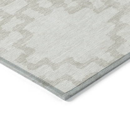 Tabselect Home Line 8' X 10' Ivory And Beige Geometric Washable Indoor Outdoor Area Rug