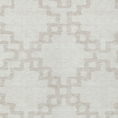 Tabselect Home Line 8' X 10' Ivory And Beige Geometric Washable Indoor Outdoor Area Rug